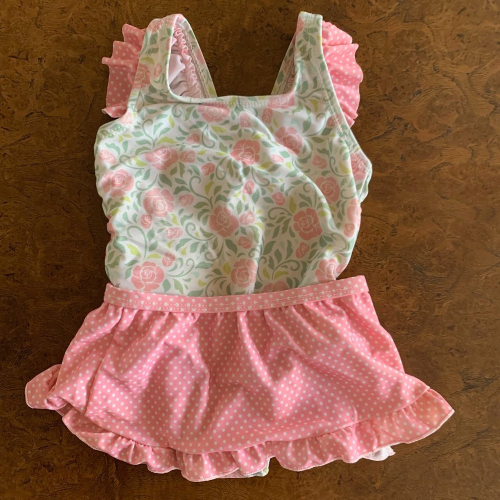 Sol Swim 18 Mo Girls' Solo Swim-Infant-rosie's Garden One Pc Swimsuit with Skirt